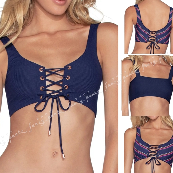Maaji Other - Maaji Dazzling Lace-up Bikini top 4 way reversible